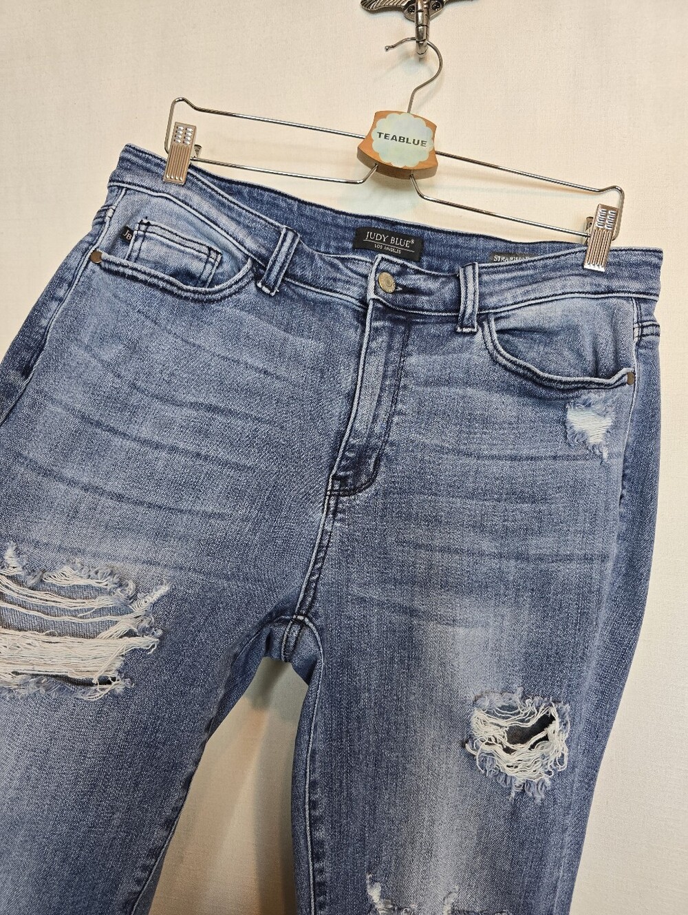 Judy Blue Destroyed Straight Fit Jeans JB82425 15/32 - Picture 8 of 12